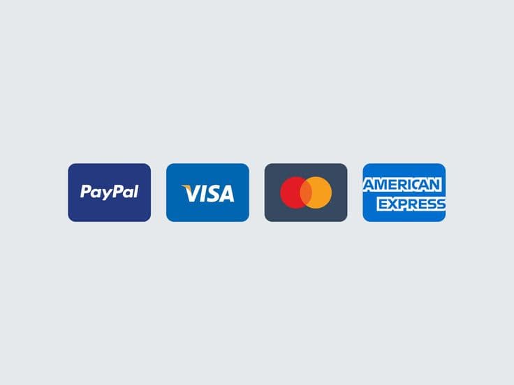 We accept Visa, Mastercard, PayPal and American Express